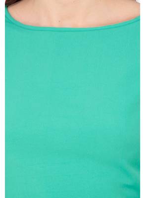 Green plain crepe dresses 4