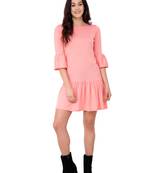 Pink plain crepe dresses