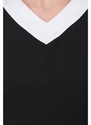Black plain crepe dresses 4
