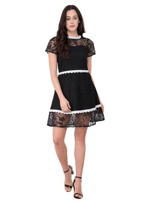 Black plain crepe dresses 1