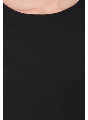 Black plain crepe dresses 4