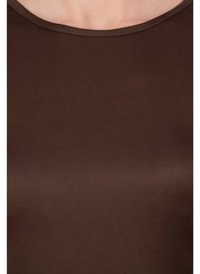 Brown plain crepe dresses 4
