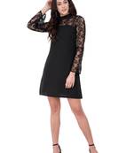 Black plain crepe dresses