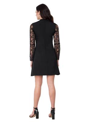 Black plain crepe dresses 3