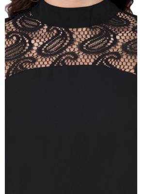 Black plain crepe dresses 4
