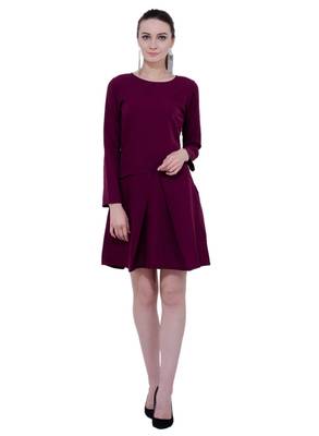 Brown plain crepe dresses 1