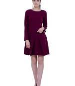 Brown plain crepe dresses