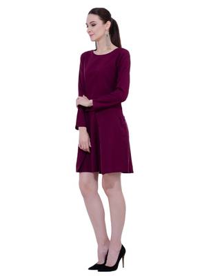 Brown plain crepe dresses 2
