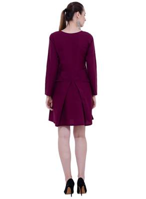 Brown plain crepe dresses 3