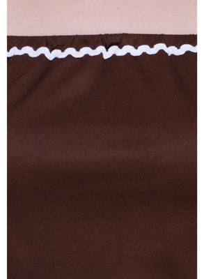 Brown plain crepe dresses 4