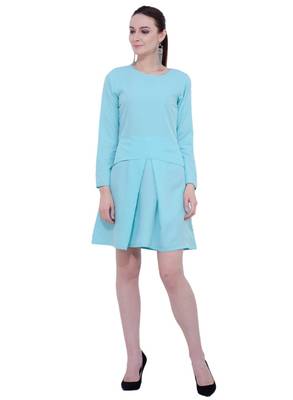 blue plain crepe dresses 1