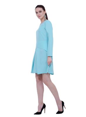 blue plain crepe dresses 2