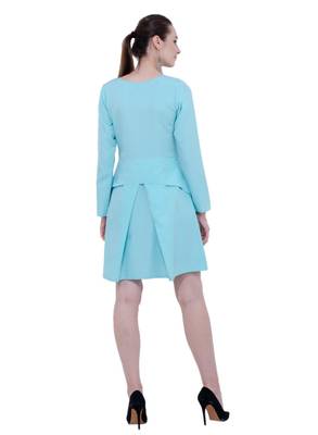 blue plain crepe dresses 3