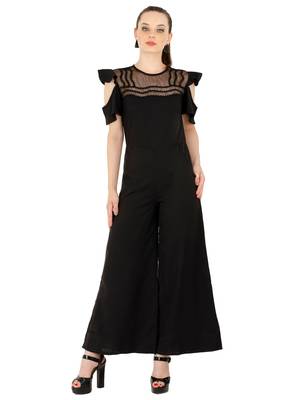 Women's Crepe Black Casual Jumpsuit 1