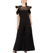 Women's Crepe Black Casual Jumpsuit