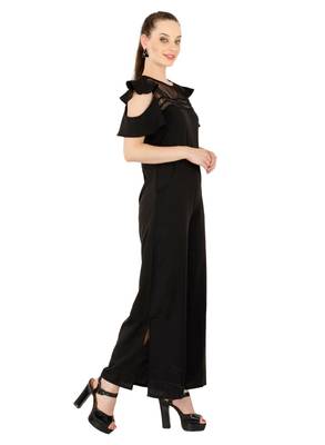 Women's Crepe Black Casual Jumpsuit 2