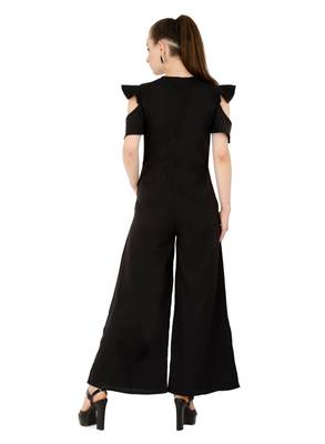 Women's Crepe Black Casual Jumpsuit 3