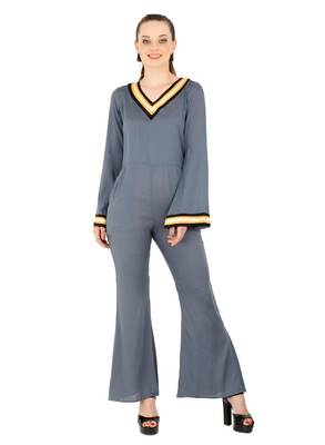 Women's Crepe Grey Casual Jumpsuit 1