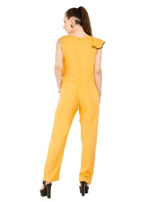 Women's Rayon Musturd Casual Jumpsuit 3