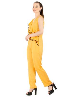 Women's Rayon Musturd Casual Jumpsuit 5