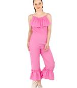 Women's Crepe Dark Pink Casual Jumpsuit