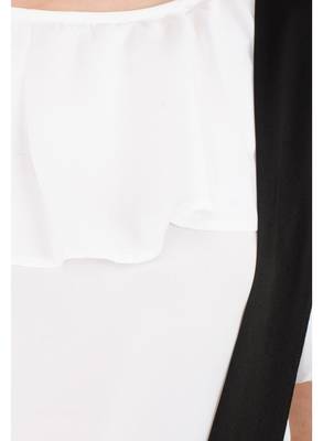 Women's Crepe Off White with Blue Casual Jumpsuit 4