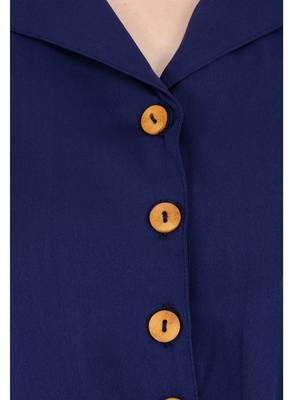 Women's Crepe Blue Casual Jumpsuit 4