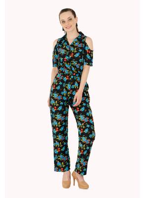 Women's Crepe Multi-Coloured Casual Jumpsuit 1