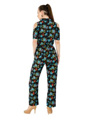 Women's Crepe Multi-Coloured Casual Jumpsuit 3