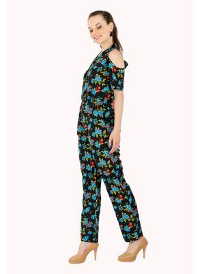 Women's Crepe Multi-Coloured Casual Jumpsuit 5