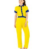 Women's Crepe Yellow Casual Jumpsuit