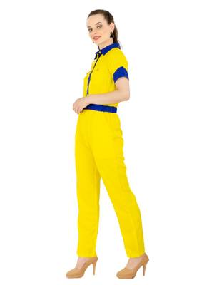 Women's Crepe Yellow Casual Jumpsuit 5