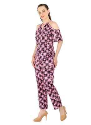 Women's Crepe Multi-Coloured Casual Jumpsuit 5