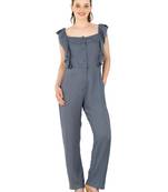 Women's Rayon Grey Casual Jumpsuit