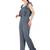 Women's Rayon Grey Casual Jumpsuit