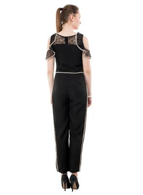 Women's Crepe Black Full Leg Jumpsuit 3