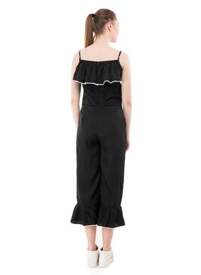 Women's Crepe Black Full Leg Jumpsuit 3