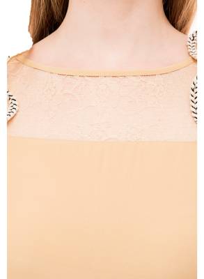 Women's Crepe Beige Full Leg Jumpsuit 4