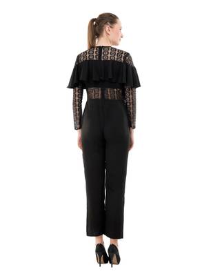 Women's Crepe Black Full Leg Jumpsuit 3