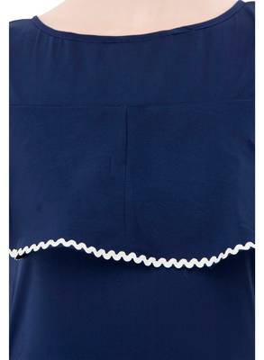 Women's Crepe Blue Full Leg Jumpsuit 4