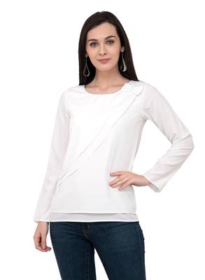 White plain crepe tops 1
