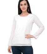 White plain crepe tops