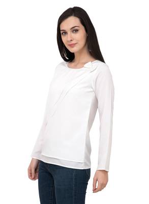 White plain crepe tops 2