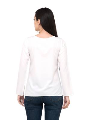 White plain crepe tops 3