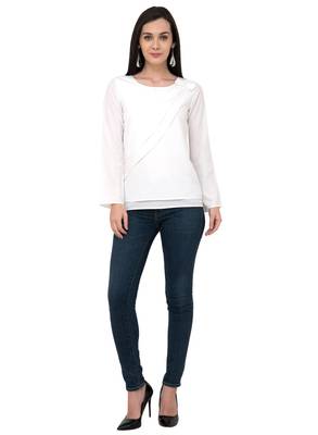 White plain crepe tops 5