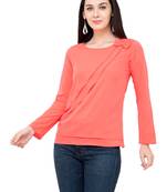 Red plain crepe tops