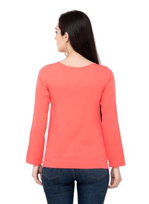 Red plain crepe tops 3