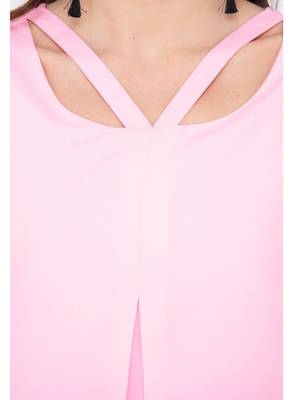 Pink plain crepe tops 4