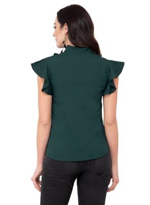Green plain crepe tops 3