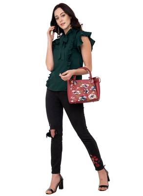 Green plain crepe tops 5